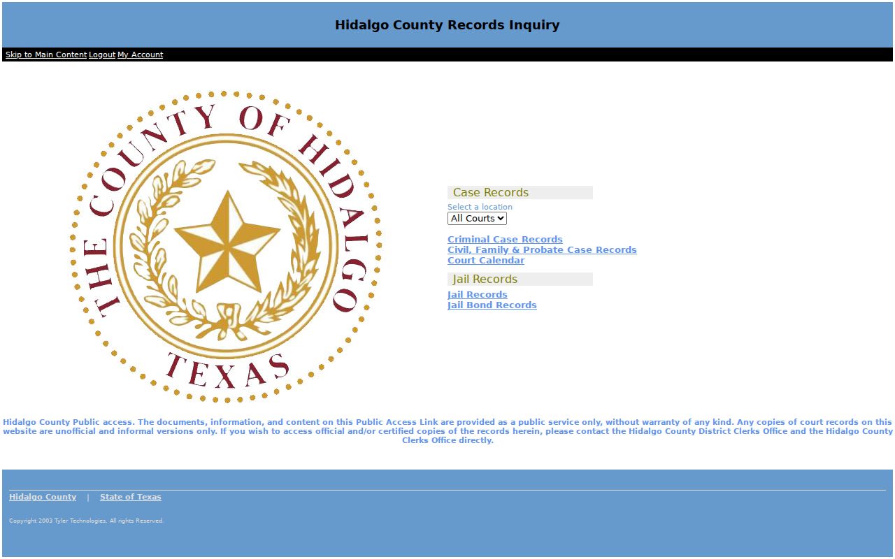 Mission residents directory Hidalgo County Odyssey court search tabs