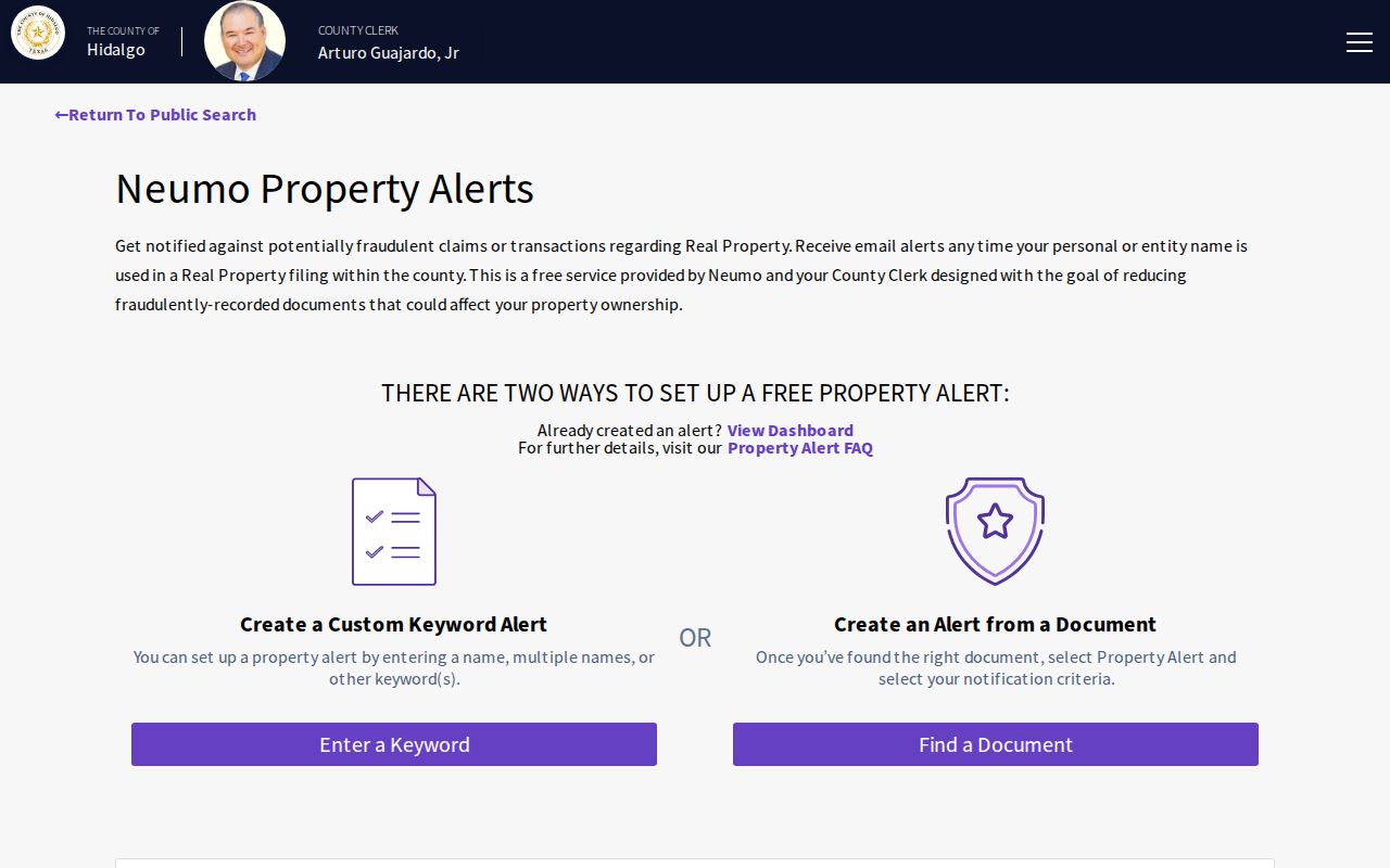 Mission residents directory Hidalgo County Property Alert sign-up