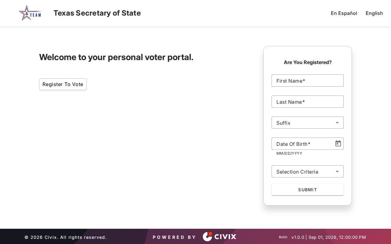 Mission resident lookup with the Texas voter-information service